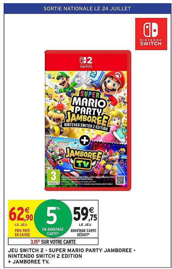 JEU SWITCH 2 - SUPER MARIO PARTY JAMBOREE - NINTENDO SWITCH 2 EDITION + JAMBOREE TV.