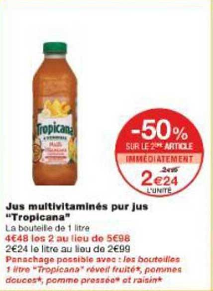 Jus multivitaminés pour jus "Tropicana"