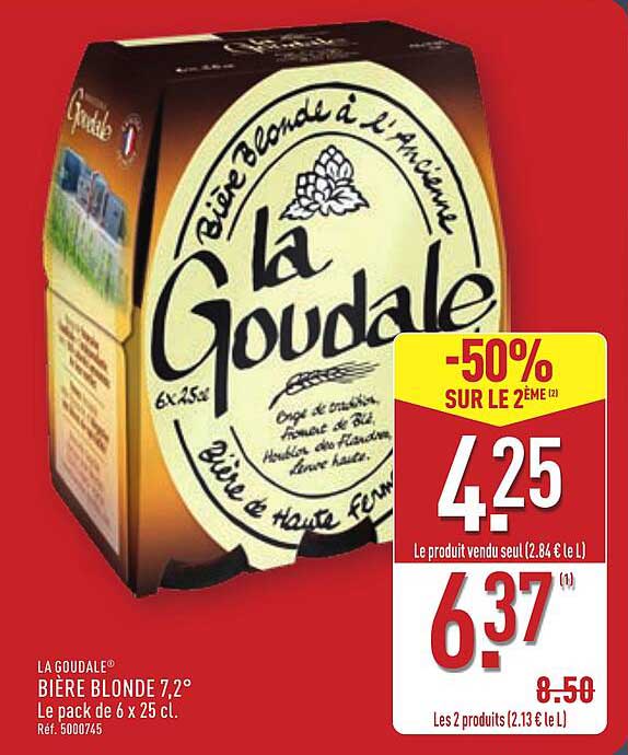 LA GOUDALE® Bière Blonde 7.2°