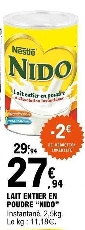 LAIT ENTIER EN POUDRE “NIDO”
