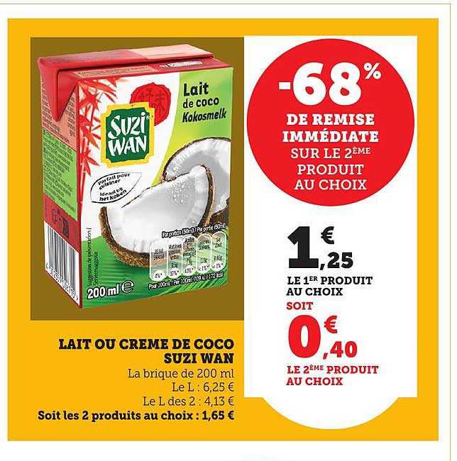 Lait ou Crème de Coco Suzi Wan