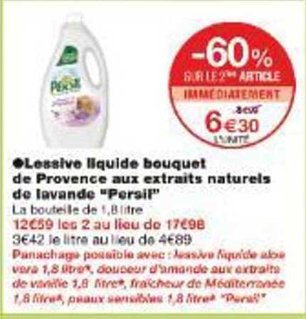 Lessive liquide bouquet de Provence aux extraits naturels de lavande "Persil"