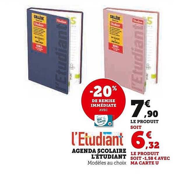 l'Étudiant Agenda Scolaire L'Étudiant