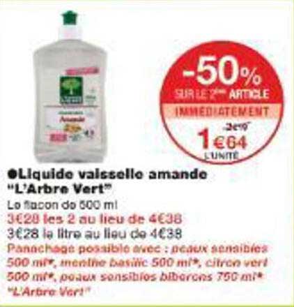 Liquide vaisselle amande "L'Arbre Vert"