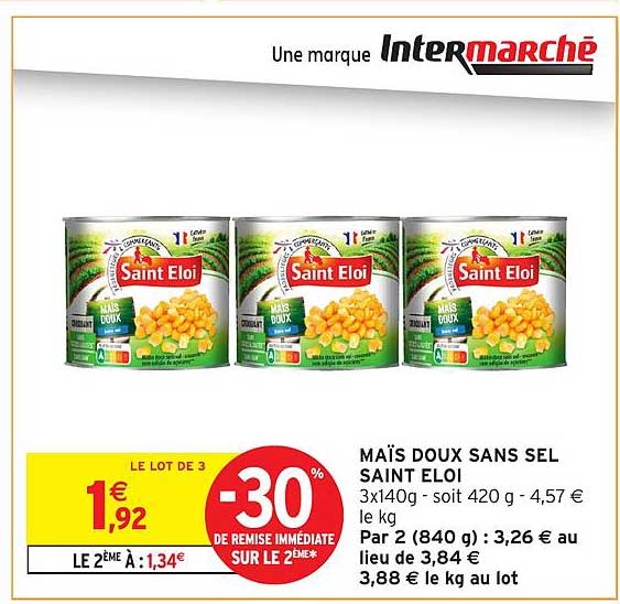 MAÏS DOUX SANS SEL SAINT ELOI