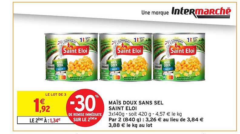 MAÏS DOUX SANS SEL SAINT ELOI