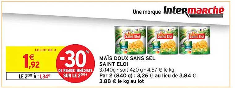 MAÏS DOUX SANS SEL SAINT ELOI