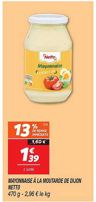 MAYONNAISE À LA MOUTARDE DE DIJON NETTO