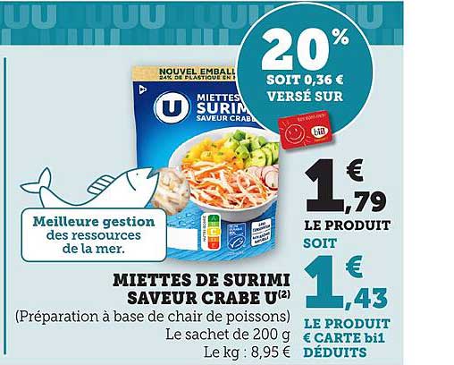 Miettes de Surimi Saveur Crabe U