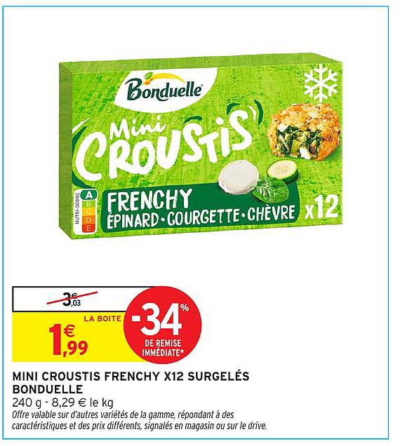 MINI CROUSTIS FRENCHY X12 SURGELÉS BONDUELLE