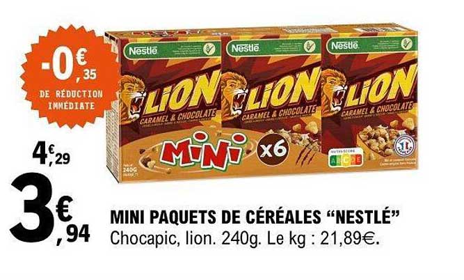 MINI PAQUETS DE CÉRÉALES “NESTLÉ”
