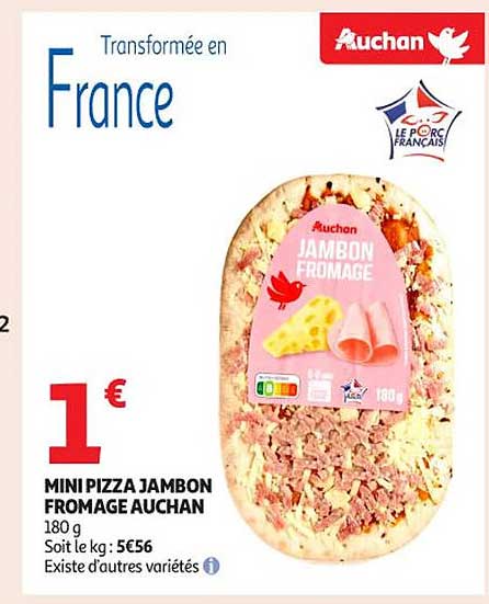 MINI PIZZA JAMBON FROMAGE AUCHAN