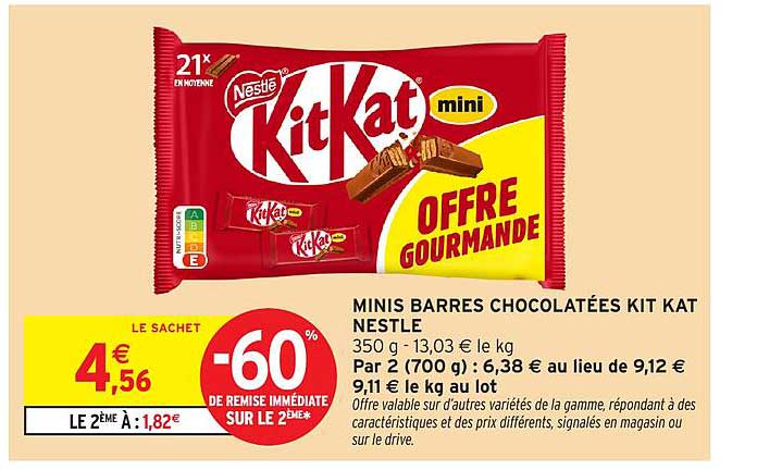 MINIS BARRES CHOCOLATÉES KIT KAT NESTLE