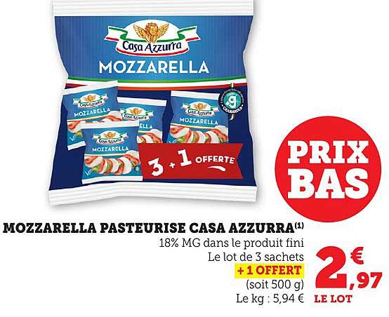 MOZZARELLA PASTEURISE CASA AZZURRA