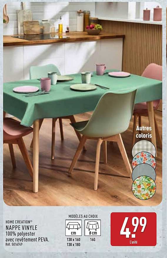 NAPPE VINYLE 100% polyester avec revêtement PEVA