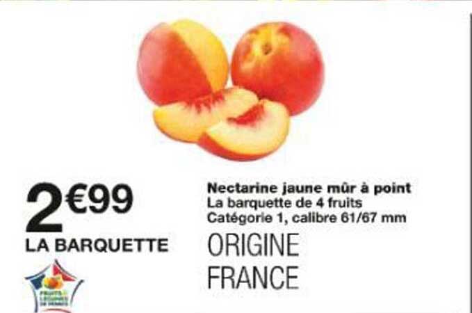 Nectarine jaune mûre à point