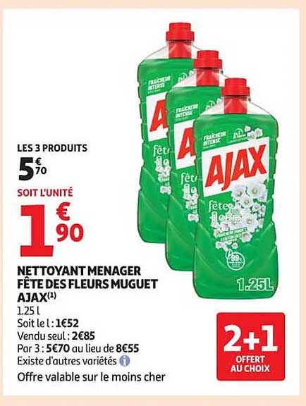 NETTOYANT MENAGER FÊTE DES FLEURS MUGUET AJAX