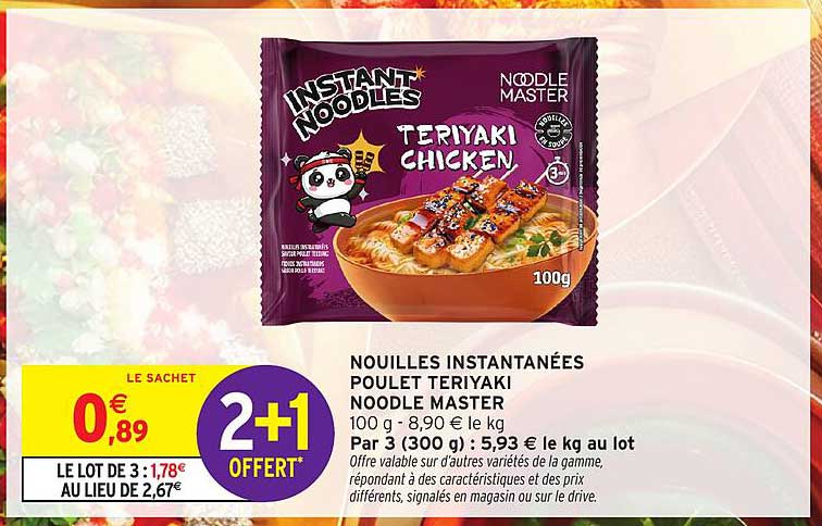 NOUILLES INSTANTANÉES POULET TERIYAKI NOODLE MASTER