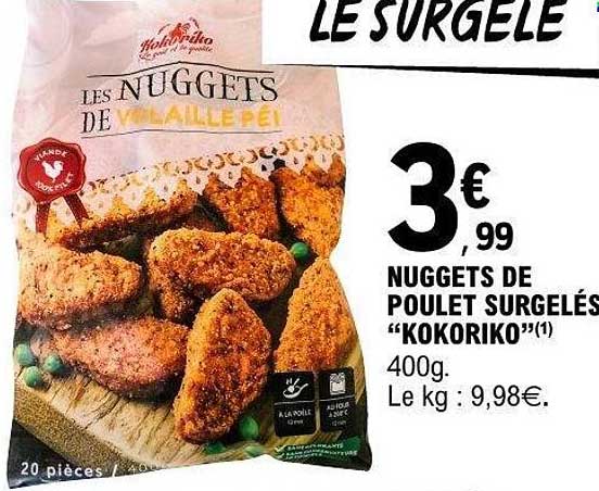 NUGGETS DE POULET SURGELÉS "KOKORIKO"