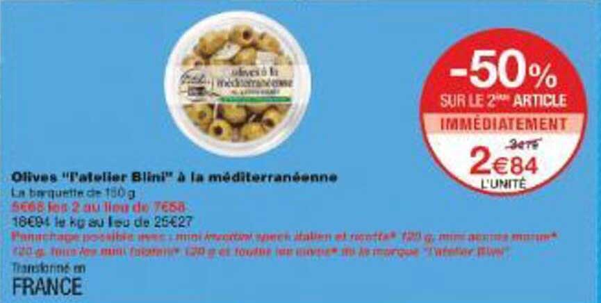 Olives "L'atelier Blini" à la méditerranéenne