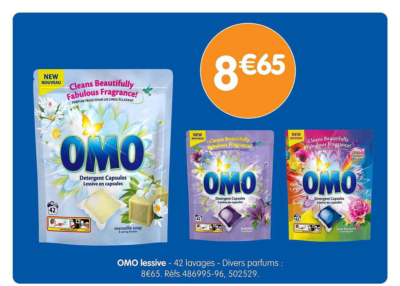 OMO lessive - 42 lavages - Divers parfums