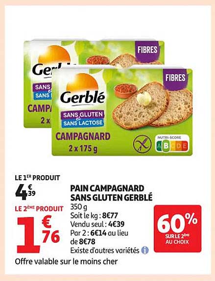 PAIN CAMPAGNARD SANS GLUTEN GERBLÉ