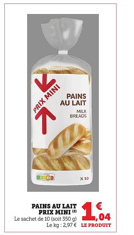 PAINS AU LAIT PRIX MINI