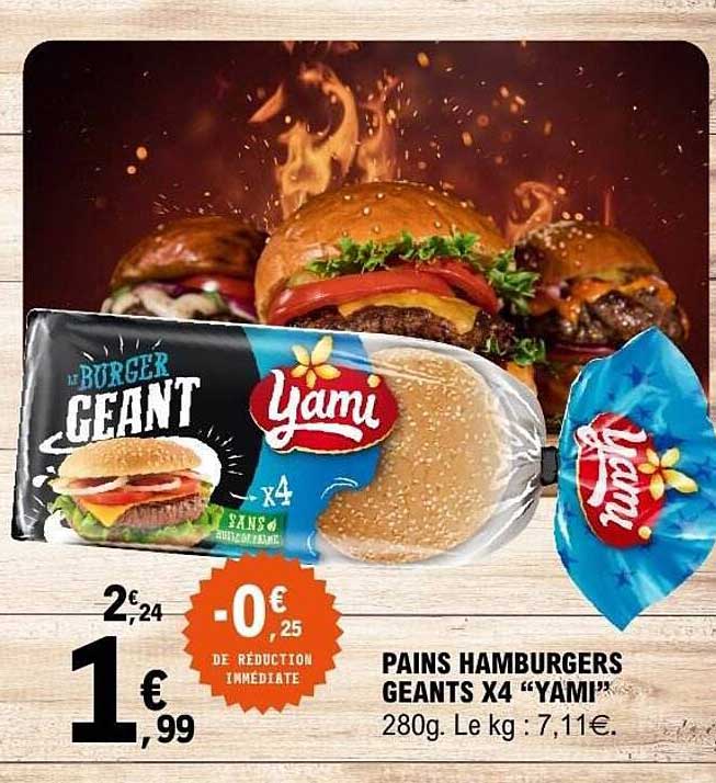 PAINS HAMBURGERS GEANTS X4 “YAMI”