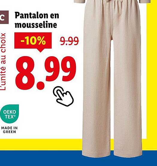 Pantalon en mousseline
