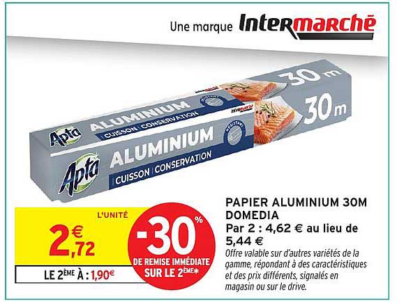 PAPIER ALUMINIUM 30M DOMEDIA
