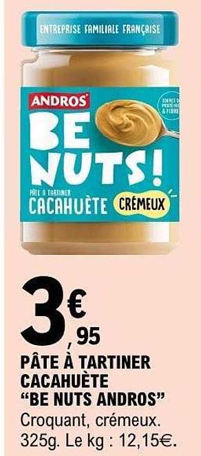 PÂTE À TARTINER CACAHUÈTE "BE NUTS ANDROS"
