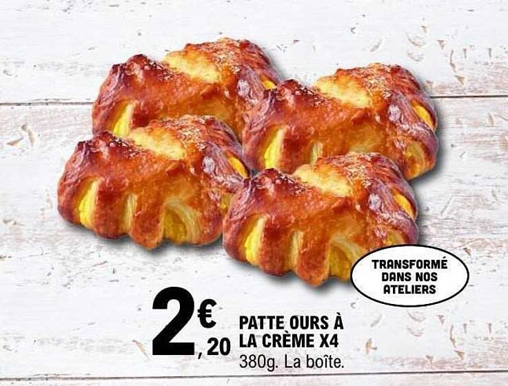 PATTE OURS À LA CRÈME X4