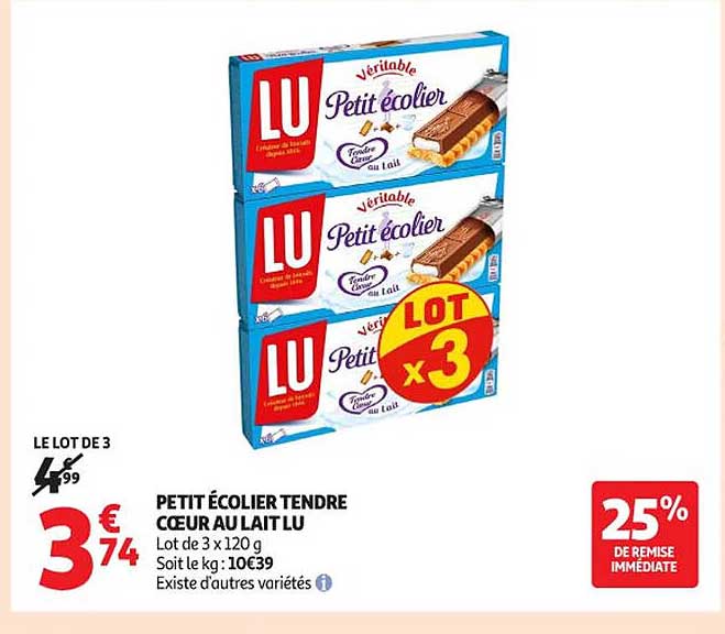 PETIT ÉCOLIER TENDRE CŒUR AU LAIT LU
