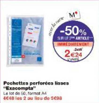 Pochettes perforées lisses "Exacompta"