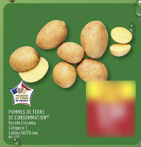 POMMES DE TERRE DE CONSOMMATION(A) Varieté Colombo. Catégorie 1. Calibre 50/70 mm.