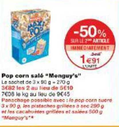 Pop corn salé "Menguy's"