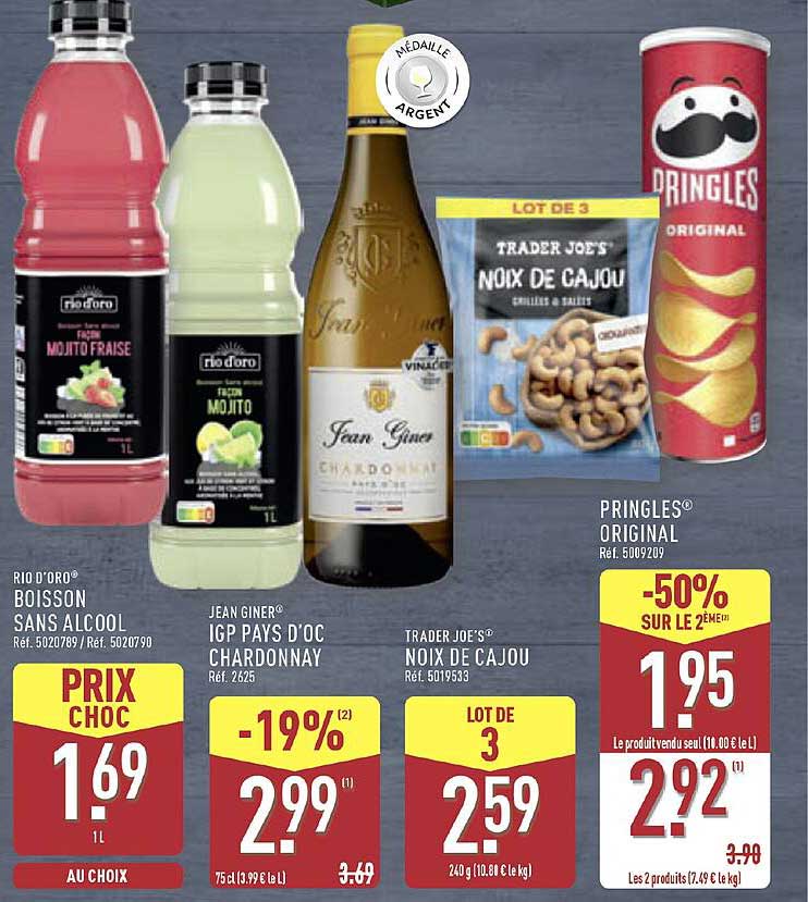Promotion sur les boissons, le vin et les snack