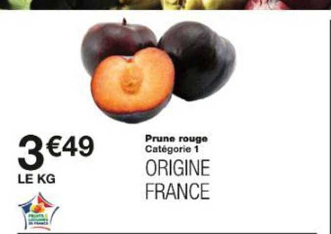 Prune rouge Catégorie 1 ORIGINE FRANCE