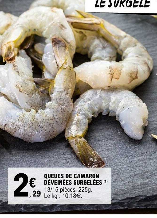 QUEUES DE CAMARON DÉVEINÉES SURGELÉES