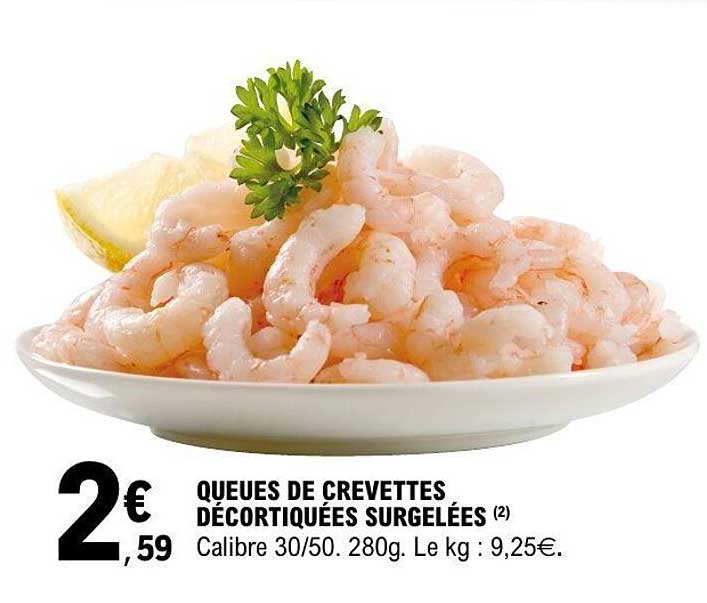 QUEUES DE CREVETTES DÉCORTIQUÉES SURGELÉES
