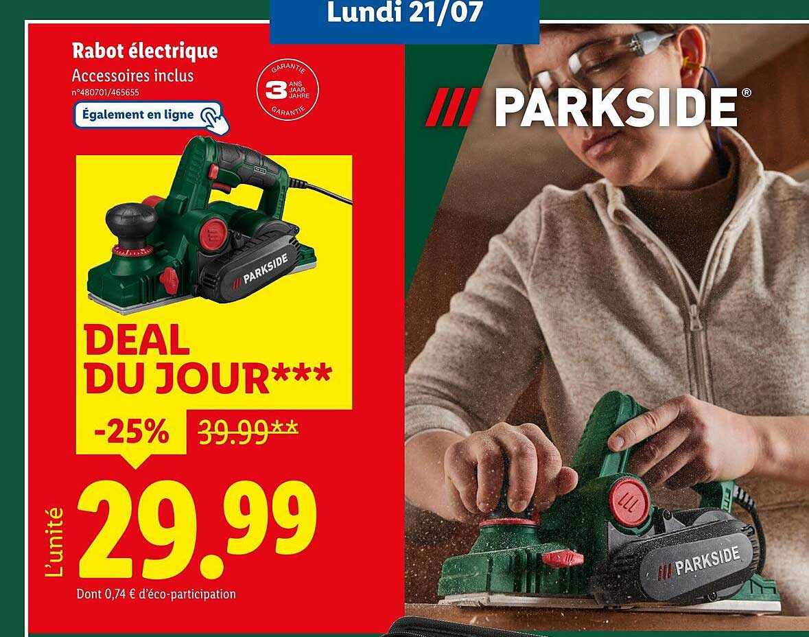 Rabot électrique Parkside -25%