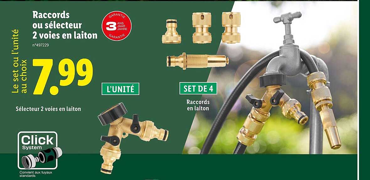 Raccords ou sélecteur 2 voies en laiton
