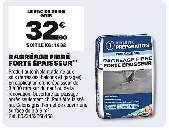RAGRÉAGE FIBRÉ FORTE ÉPAISSEUR**