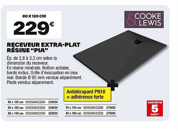 RECEVEUR EXTRA-PLAT RÉSINE “PIA”