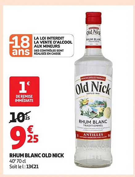 RHUM BLANC OLD NICK