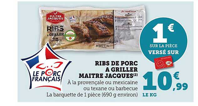RIBS DE PORC A GRILLER MAITRE JACQUES