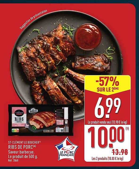 RIBS DE PORC Saveur barbecue