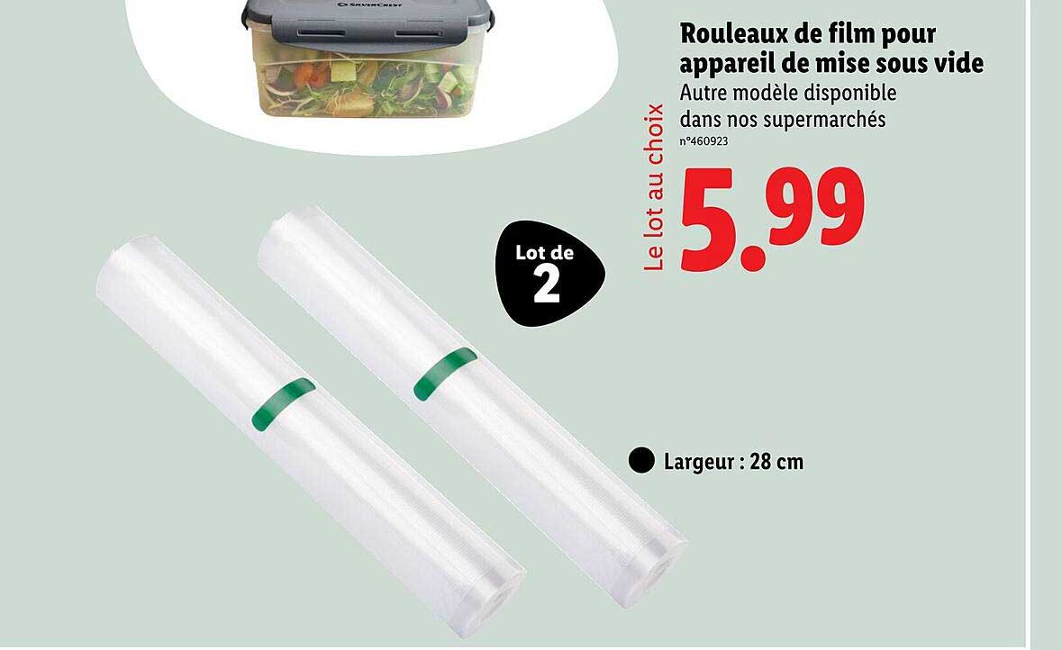Rouleaux de film pour appareil de mise sous vide
