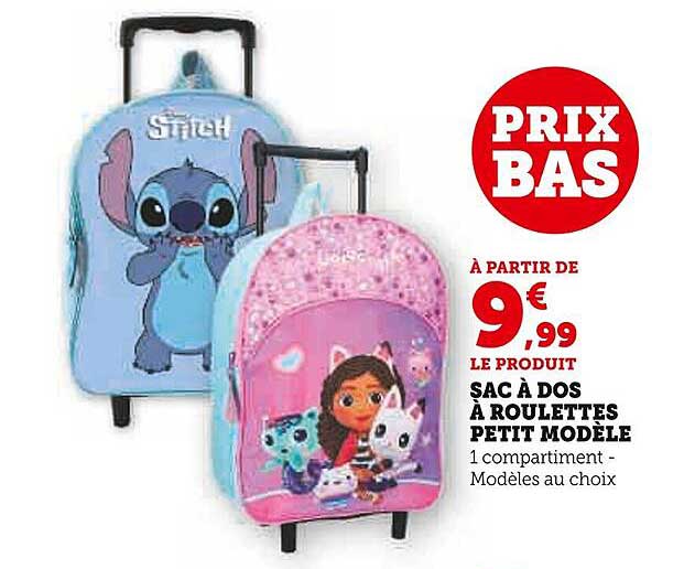 Sac à dos à roulettes petit modèle