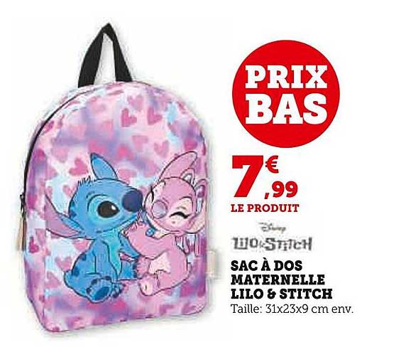 SAC À DOS MATERNELLE LILO & STITCH